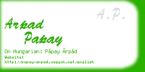 arpad papay business card